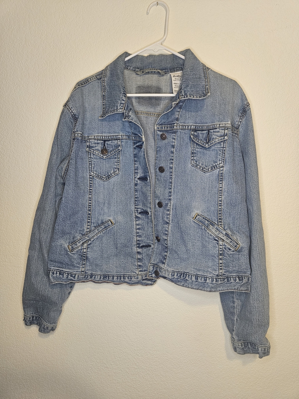Levi's Light Wash Denim Jacket - Pale Blue Women's XL Streetwear